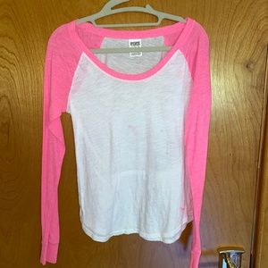 Victoria's Secret PINK Long-Sleeve Baseball Tee